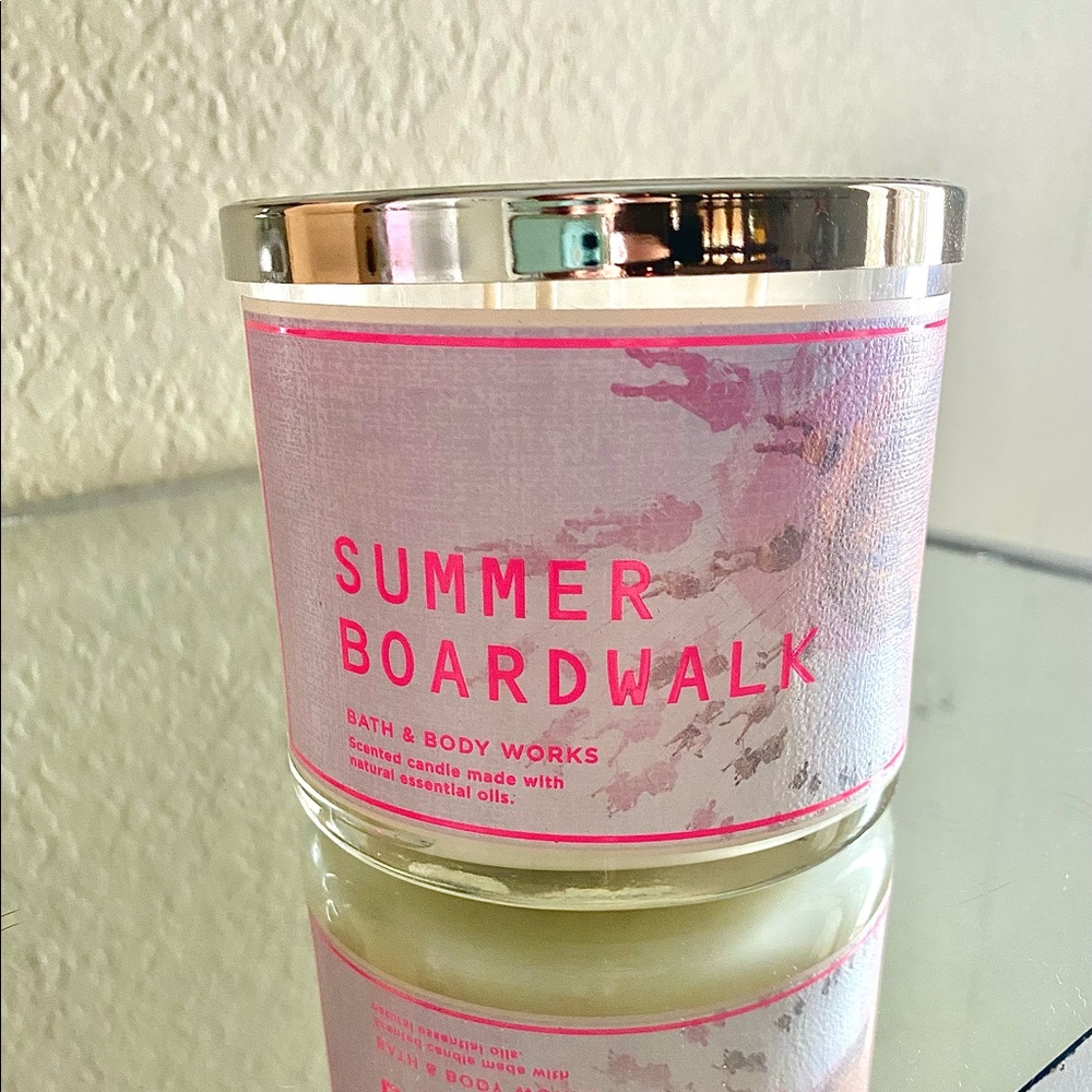 Bath & Body Works B&BW Scented 3 Wick Candle • Summer Boardwalk • NEW